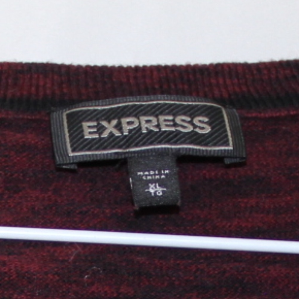 Express Men's V-Neck Logo Sweater